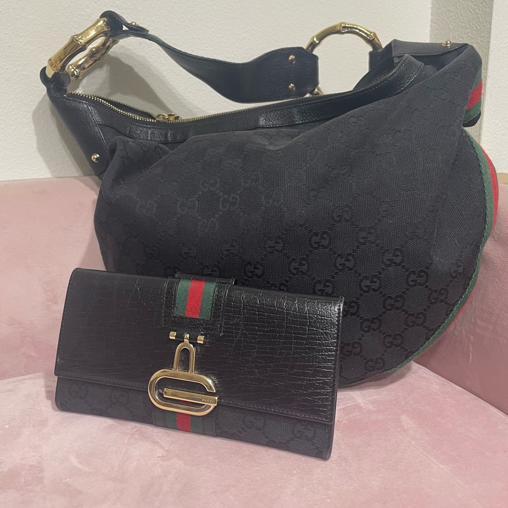 Vintage Gucci Hobo Bag with Matching Wallet